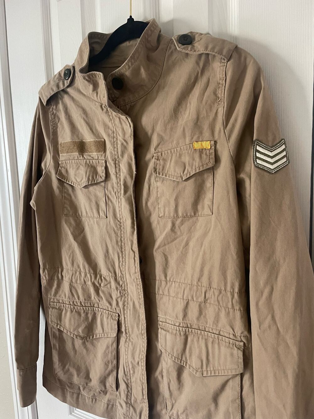 Old Navy Utility Military Tan work Jacket Womens Size S, $32, B53